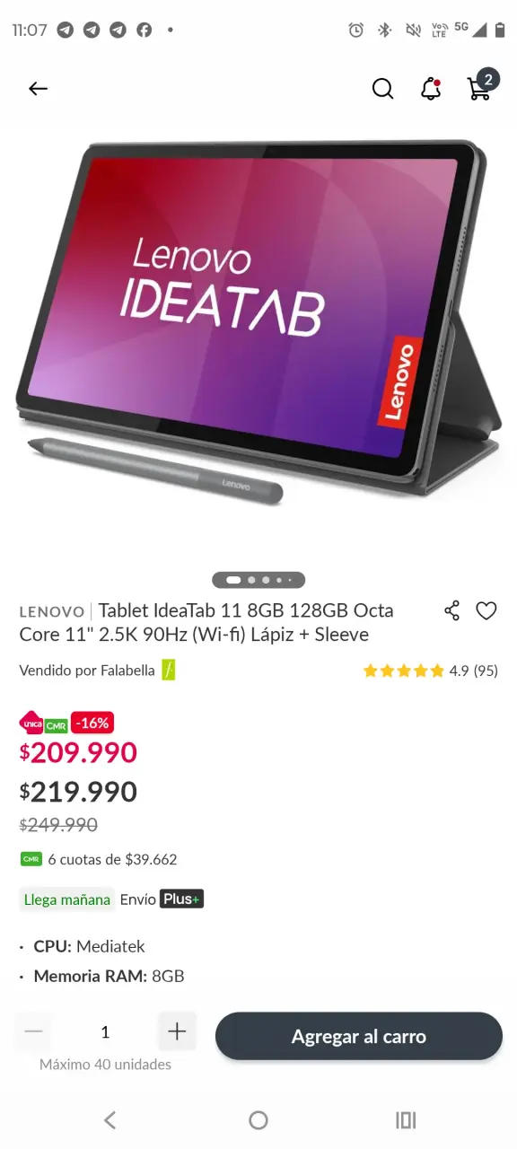 Tablet Lenovo 11.2 pulgadas nueva - 2