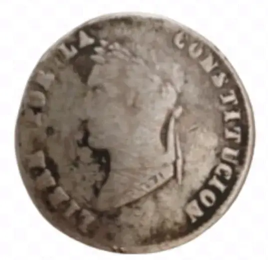 Moneda antigua de plata 1854 4 Soles Republ - 1