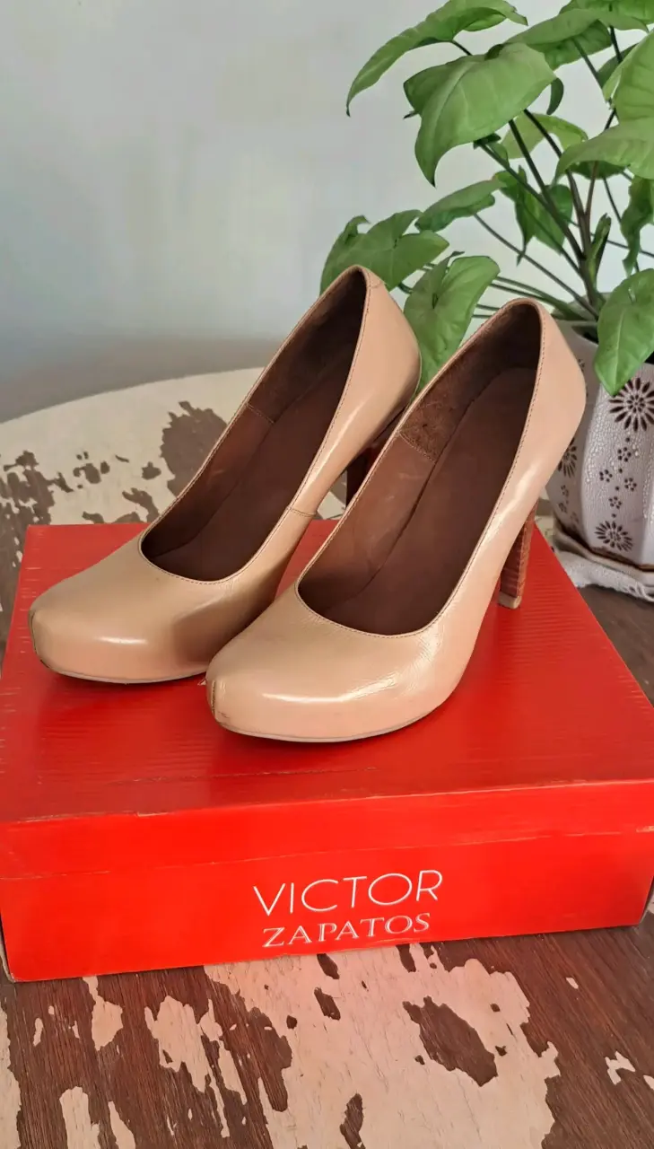 Zapatos de taco alto beige, marca Victor Zapato - 3