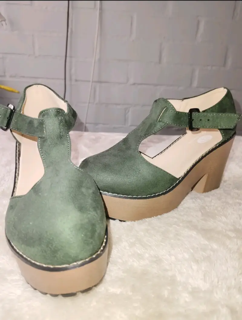 Zapatos plataforma verde - 4