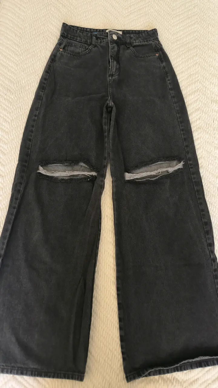 Jeans negros rotos unisex - 1