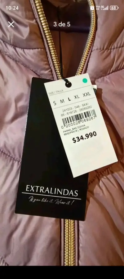 Chaqueta acolchada morada nueva - miniatura 2