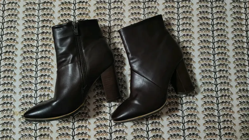 Botines de cuero café mujer - 2