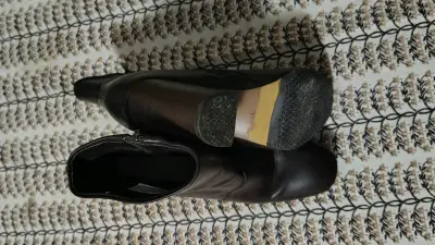 Botines de cuero café mujer - miniatura 3