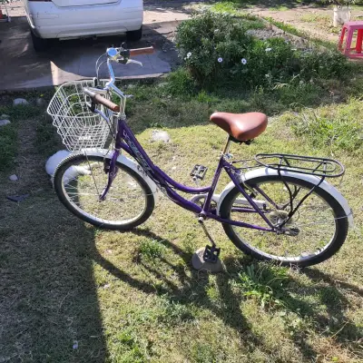 Bicicleta morada con canasto - miniatura 3