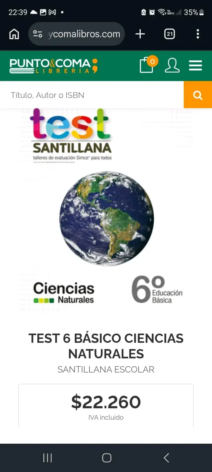 Libro Test 6º Básico Ciencias