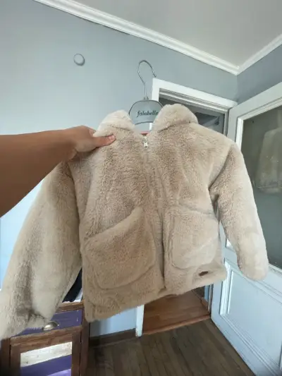 Chaqueta de peluche beige - miniatura 1