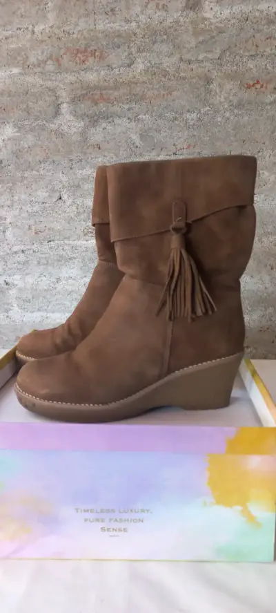 Botines marrones con flecos N°37 - miniatura 1