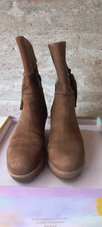 Botines marrones con flecos N°37 - miniatura 3