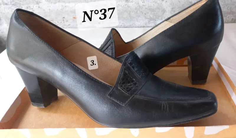 Zapatos de tacón negro N°37 - 1