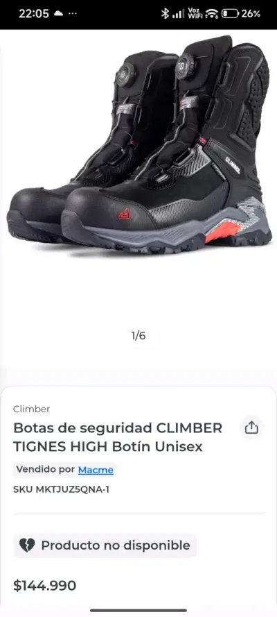 Botas de seguridad Climber negras - miniatura 1