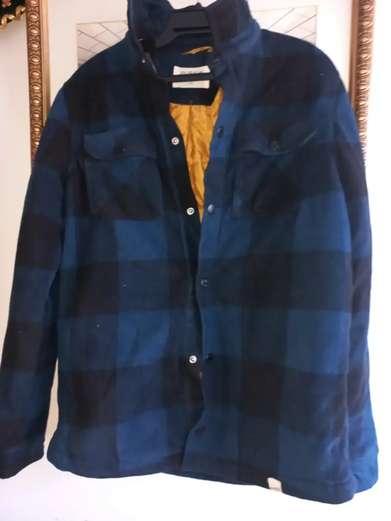 Chaqueta de franela azul