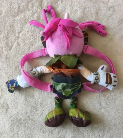 Mochila peluche rosa para niños Sonic - miniatura 2