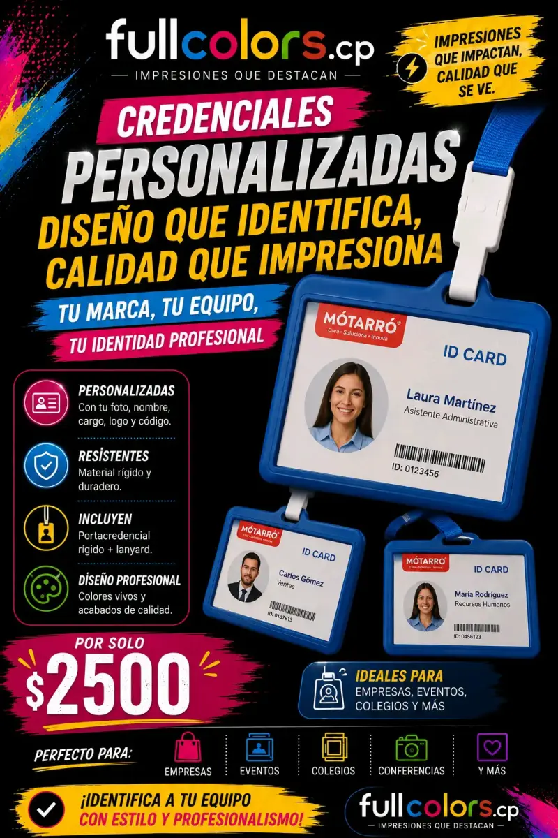 Credenciales personalizadas con lanyard