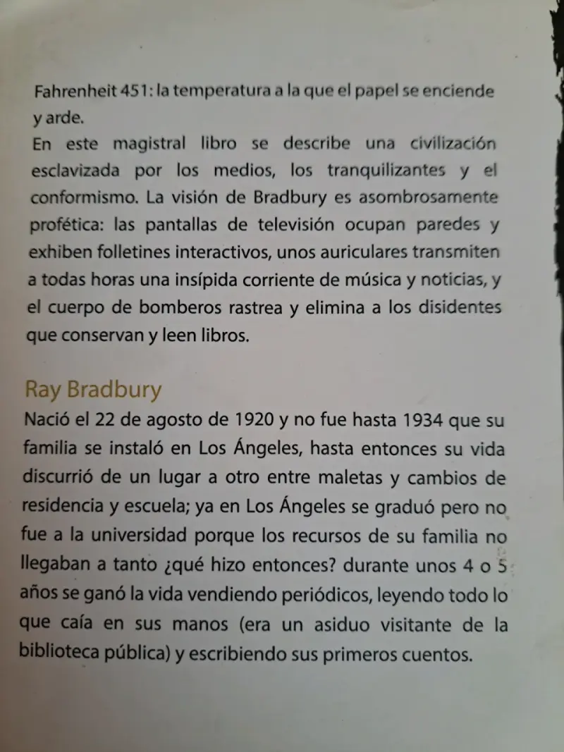 Libro Fahrenheit 451 de Ray Bradbury - 2