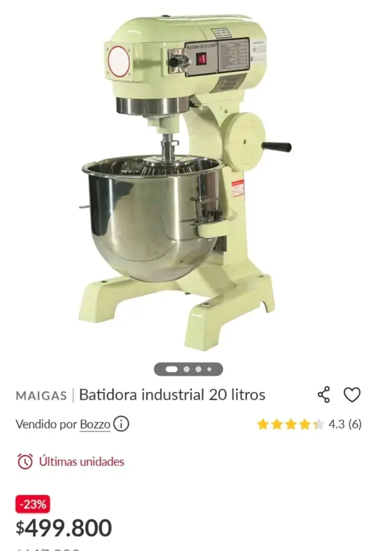 Batidora industrial 20 litros