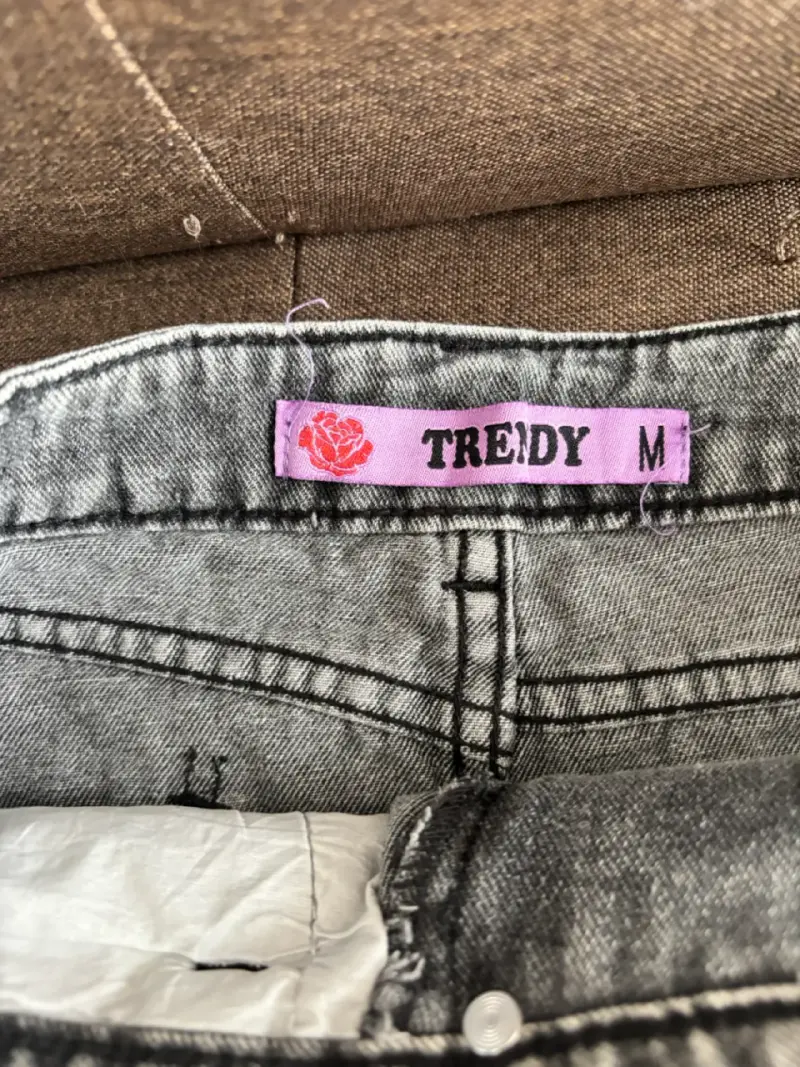 Falda denim desgastada gris - 2