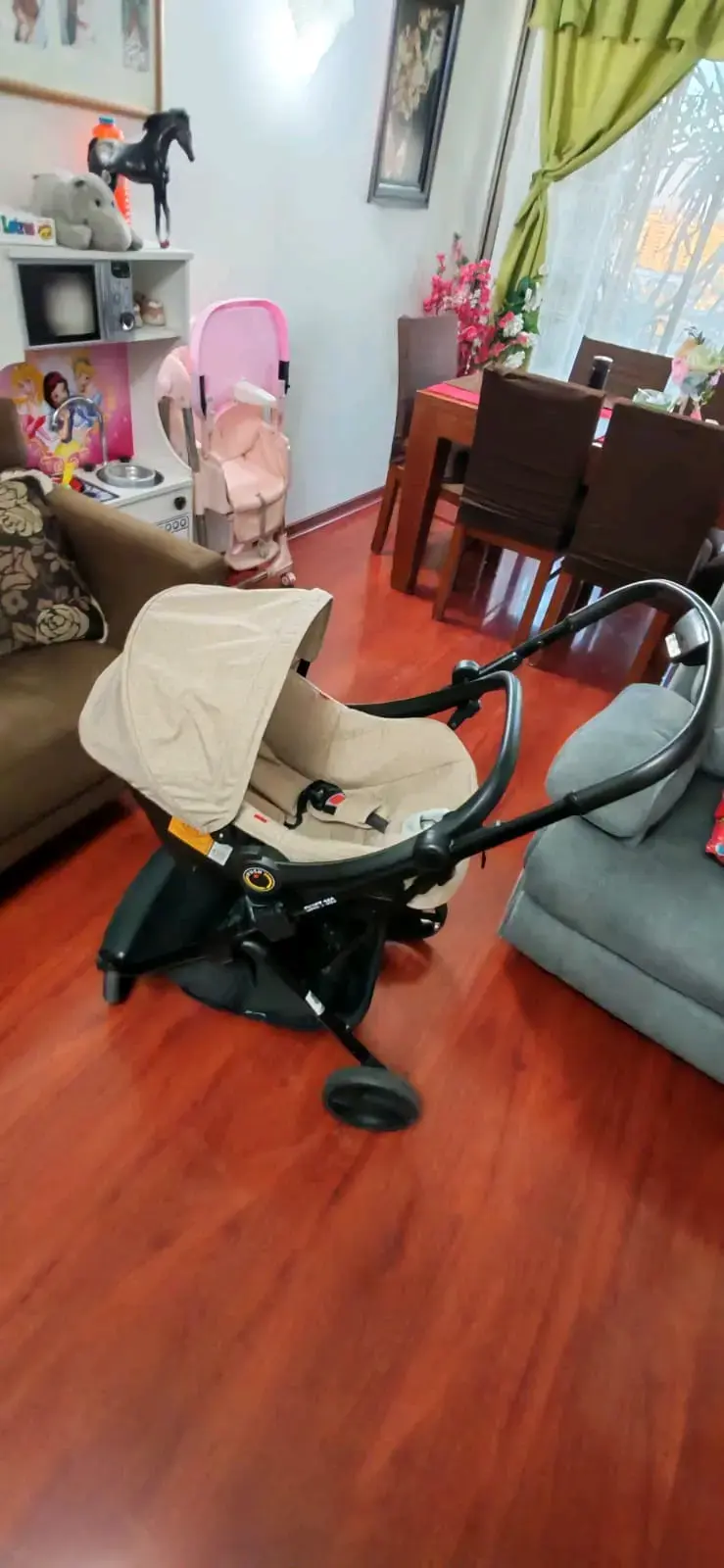Coche para bebé beige plegable - 3