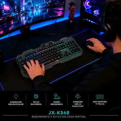 Teclado gaming Jexin JX-K568 - miniatura 2