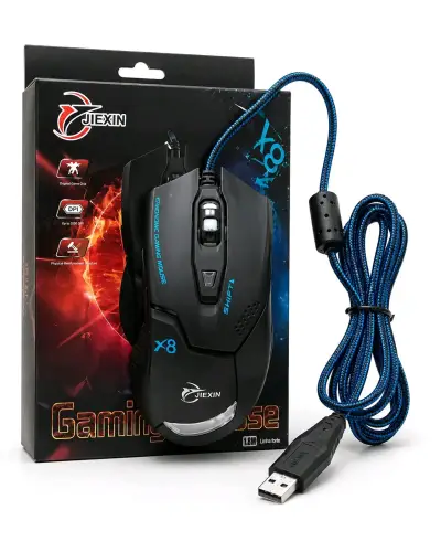Mouse gaming Jiexin X8 con luces - miniatura 5