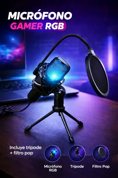 Micrófono gaming RGB USB yanmai - miniatura 2