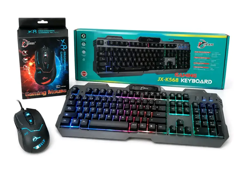 KIT GAMER MOUSE Y TECLADO RGB USB PC JIEXIN - 3
