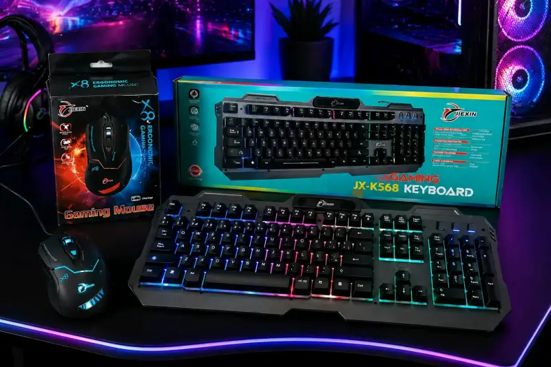 KIT GAMER MOUSE Y TECLADO RGB USB PC JIEXIN - 4
