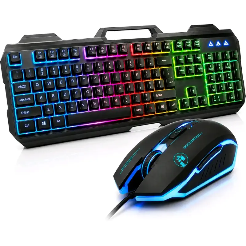 KIT GAMER MOUSE Y TECLADO RGB USB PC JIEXIN - 5