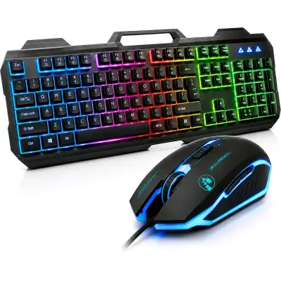 KIT GAMER MOUSE Y TECLADO RGB USB PC JIEXIN - miniatura 5