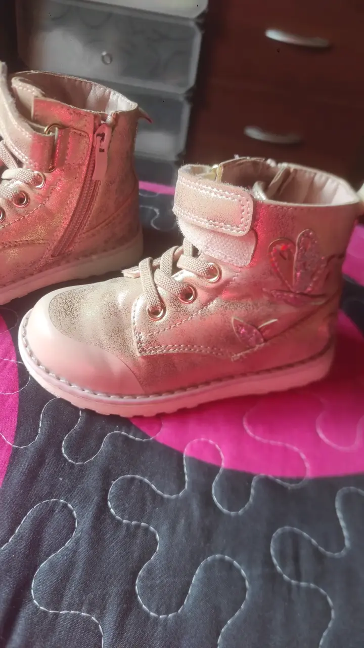 Botines rosados con brillantes - 2