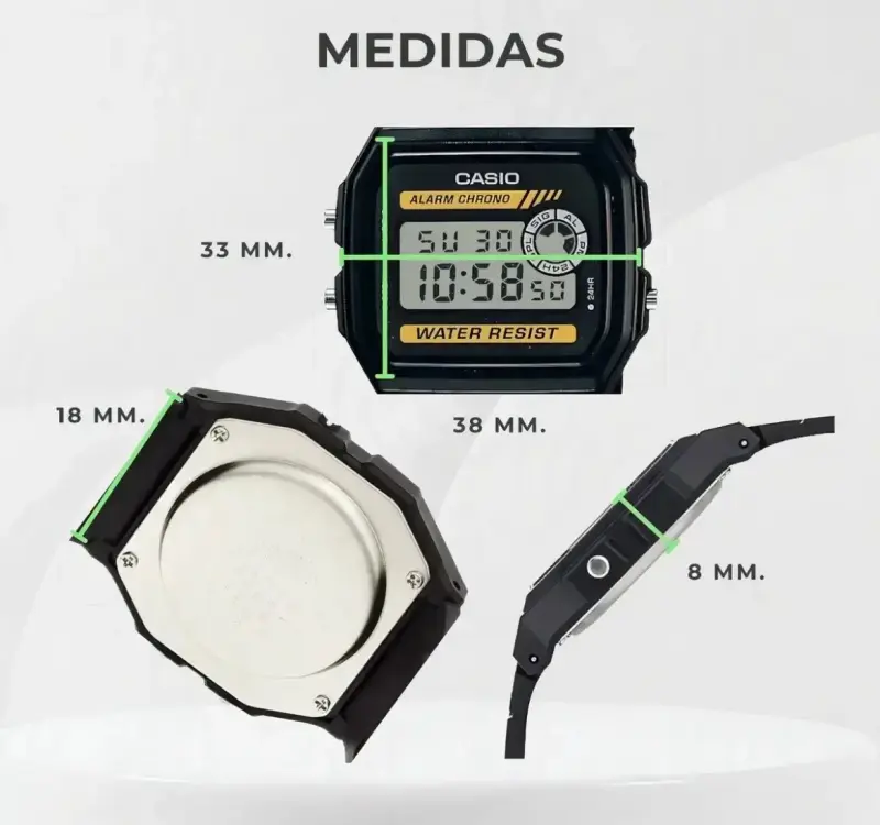 Reloj Casio Hombre Modelo F-94wa-9dg Correa Resina - 2