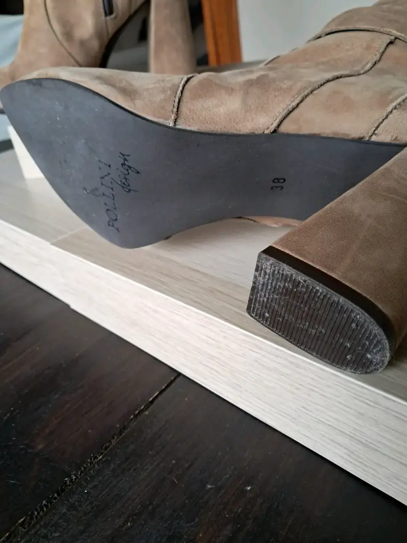 Botas Pollini  de tacón tabaco, 100% cuero - 4