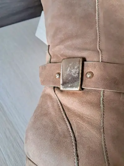 Botas Pollini  de tacón tabaco, 100% cuero - miniatura 6