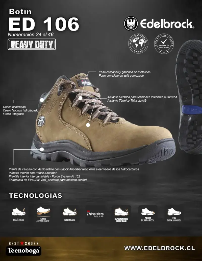 ZAPATO SEGURIDAD EDELBROCK BOTIN ED-106 - 5