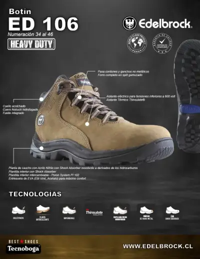 ZAPATO SEGURIDAD EDELBROCK BOTIN ED-106 - miniatura 5