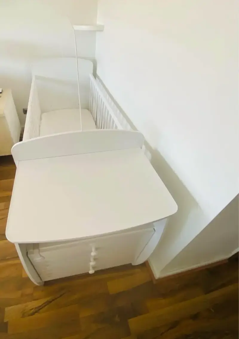Cuna KidsCool Bambini Blanco + colchón + cubre col - 4