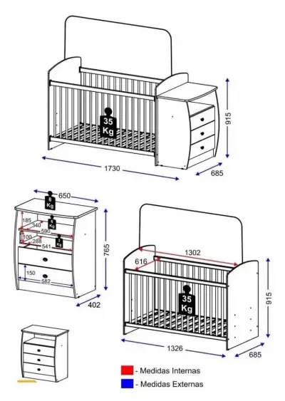 Cuna KidsCool Bambini Blanco + colchón + cubre col - miniatura 6