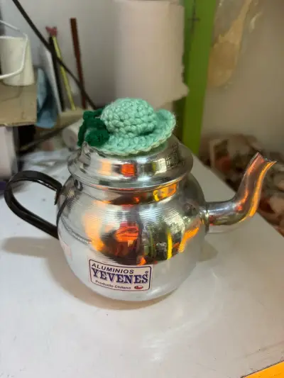 Tetera de aluminio con tapa tejida #12 - miniatura 1