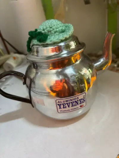 Tetera de aluminio con tapa tejida #12 - miniatura 2