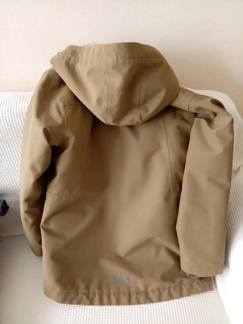 Parka infantil verde  con forro - 2
