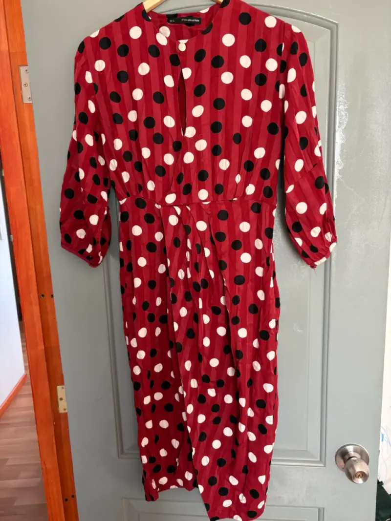 Vestido rojo lunares - 1