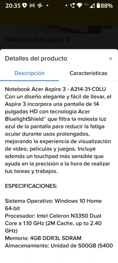 Laptop Acer roja - miniatura 4