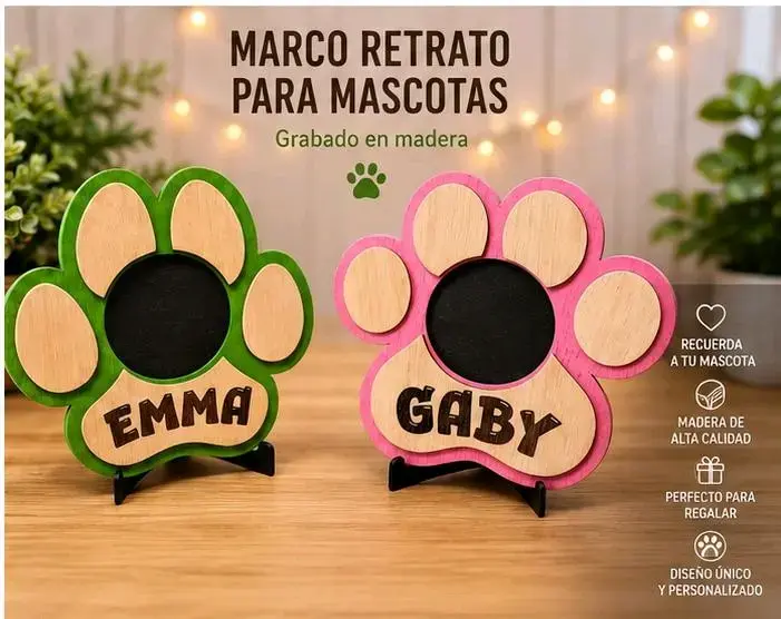 Marco foto Perro/Gato 22x24 cm c/Grabado.