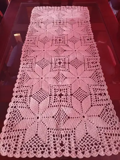 Camino de mesa tejido a crochet - miniatura 3