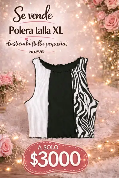 Polera negra con cerezas L-XL - miniatura 3