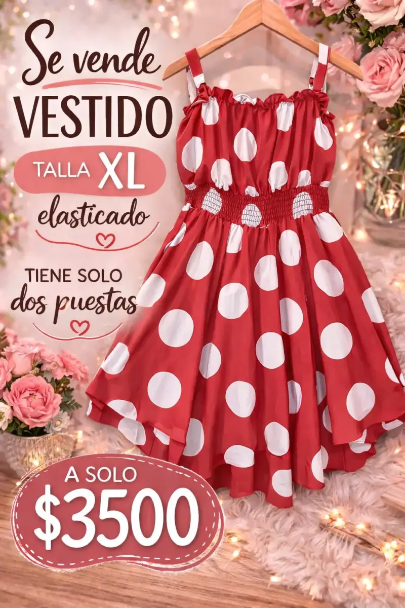Vestido rojo con lunares XL