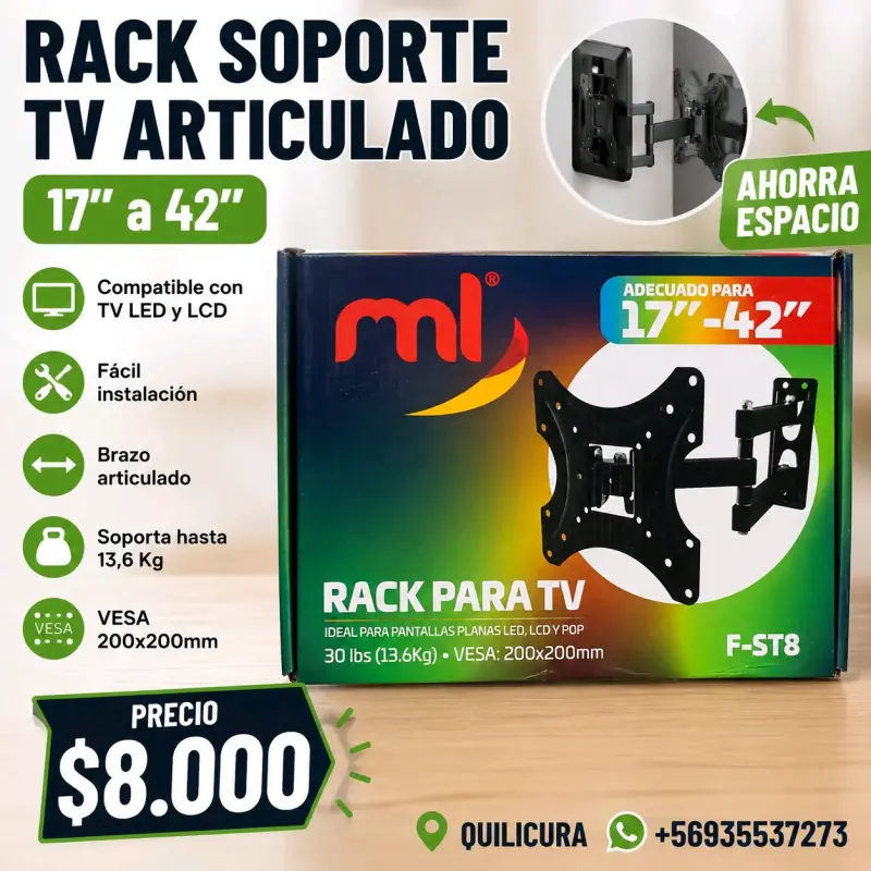 Rack soporte TV articulado 17" a 42"