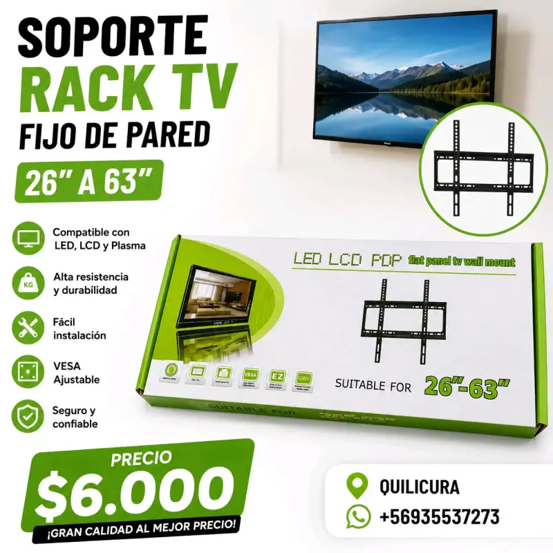 Soporte de pared para TV 26" a 63"