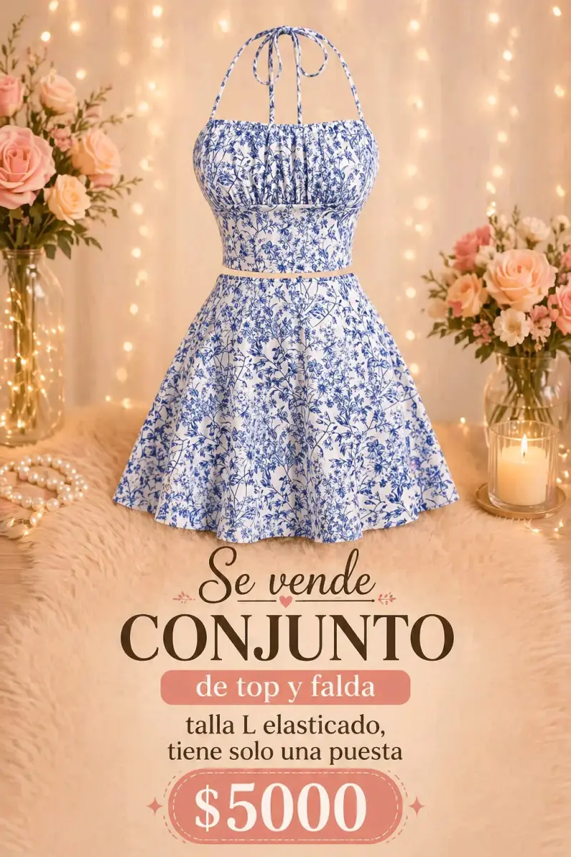 Conjunto top y falda floral