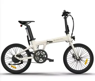 Bicicleta eléctrica plegable blanca - miniatura 1